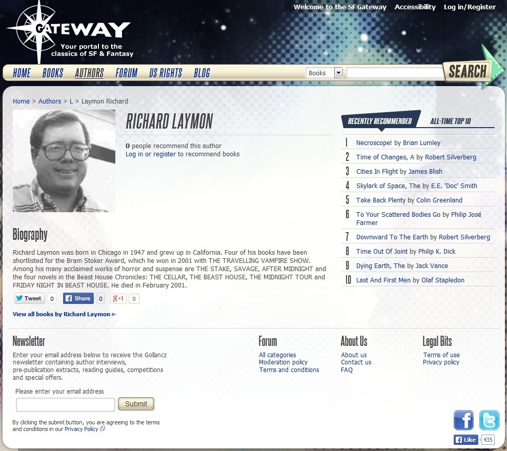 Richard Laymon Author Page