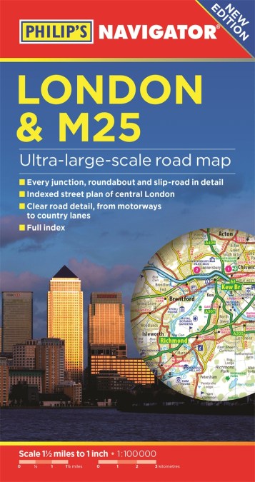 Philip’s London and M25 Navigator Road Map