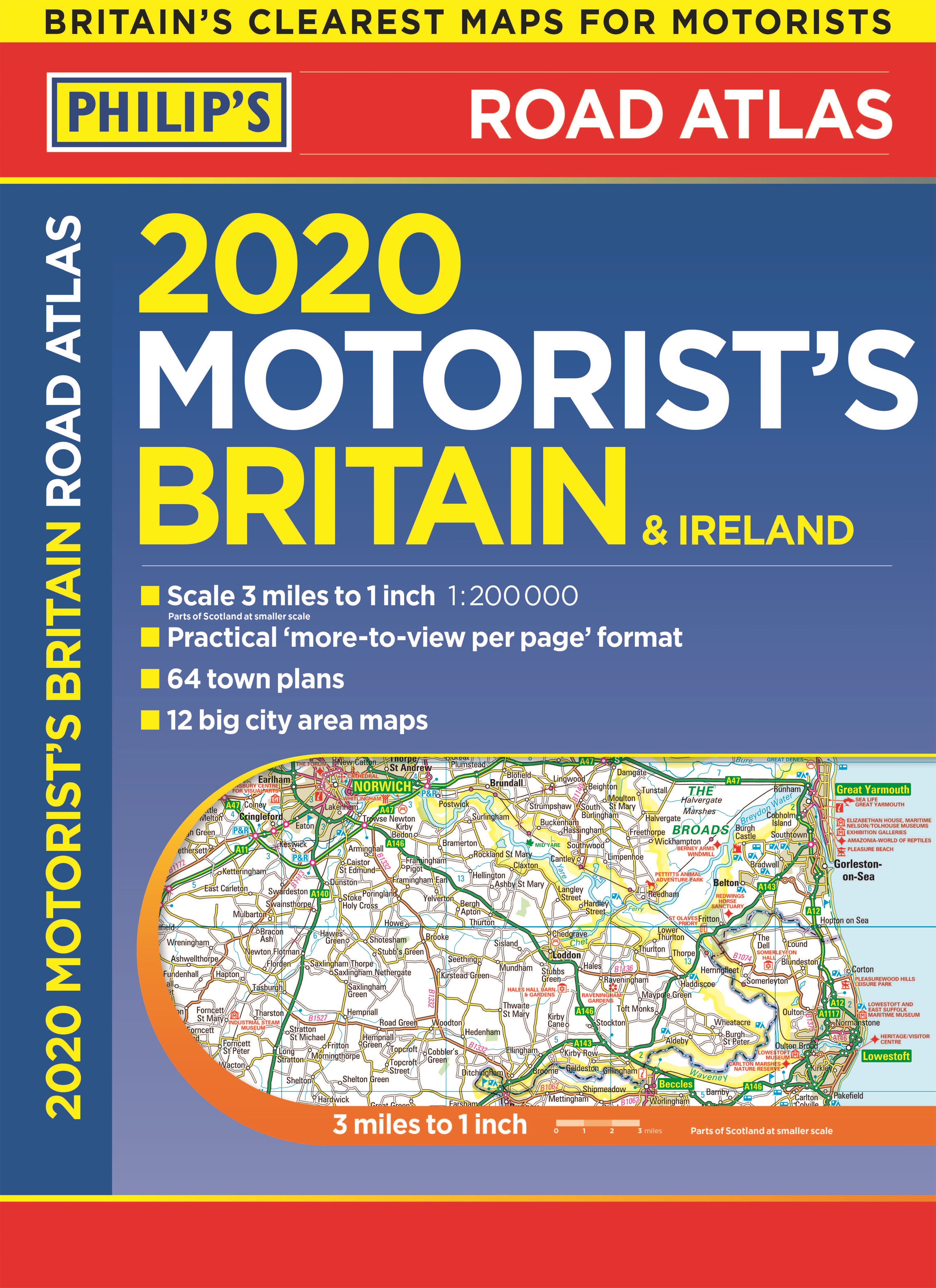 2020 Philip's Motorist's Road Atlas Britain and Ireland by