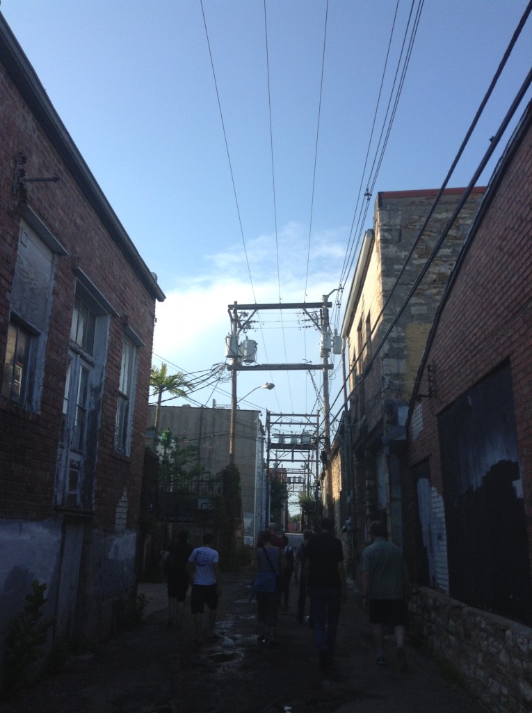 Backstreet Lawrence. Two things American towns seem to do which we don't do in Blighty: cabling and water towers. Discuss.