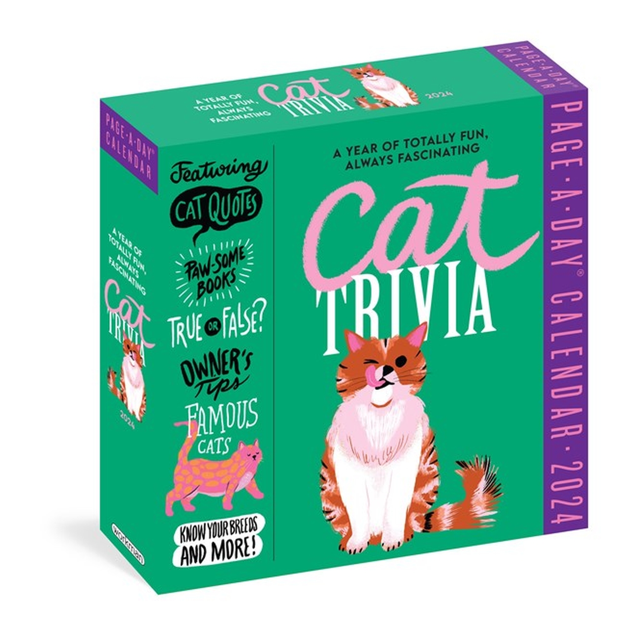 Cat Trivia PageADay Calendar 2024 by Workman Calendars Hachette UK