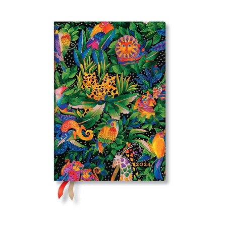 Jungle Song (Whimsical Creations) Midi Vertical 12-month Dayplanner 2024 (Elastic Band Closure)