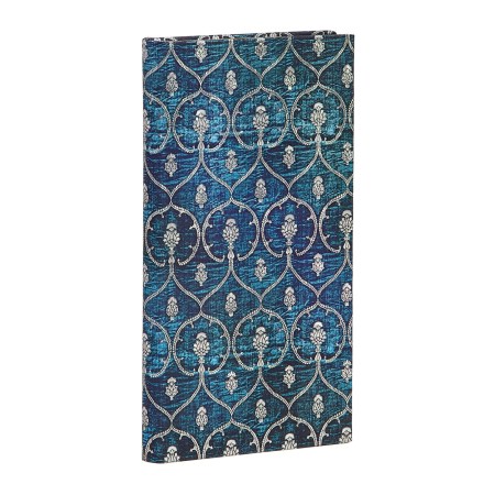 Blue Velvet Slim Lined Journal (Elastic Band Closure)