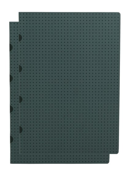 Grey on Black / Grey on Black (set of two) A4 Grid Notebooks