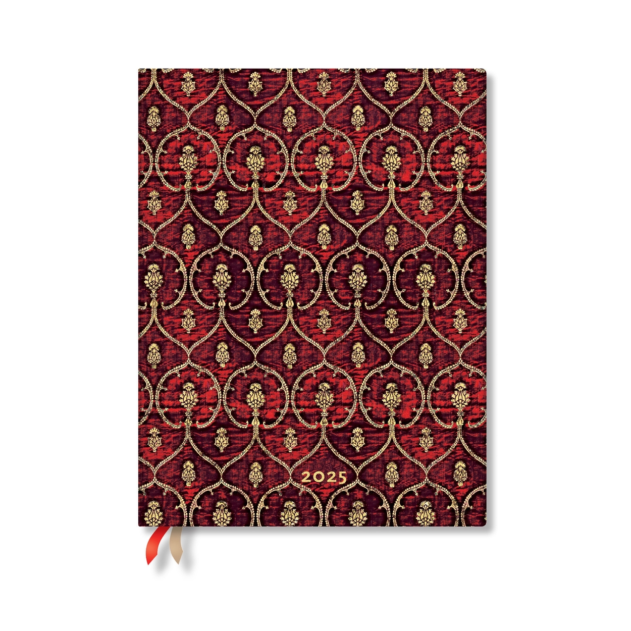 Red Velvet Ultra 12month Vertical Softcover Flexi Dayplanner 2025 (Elastic Band Closure) by
