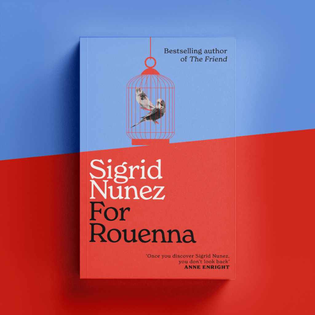 For Rouenna book cover on a red and blue background