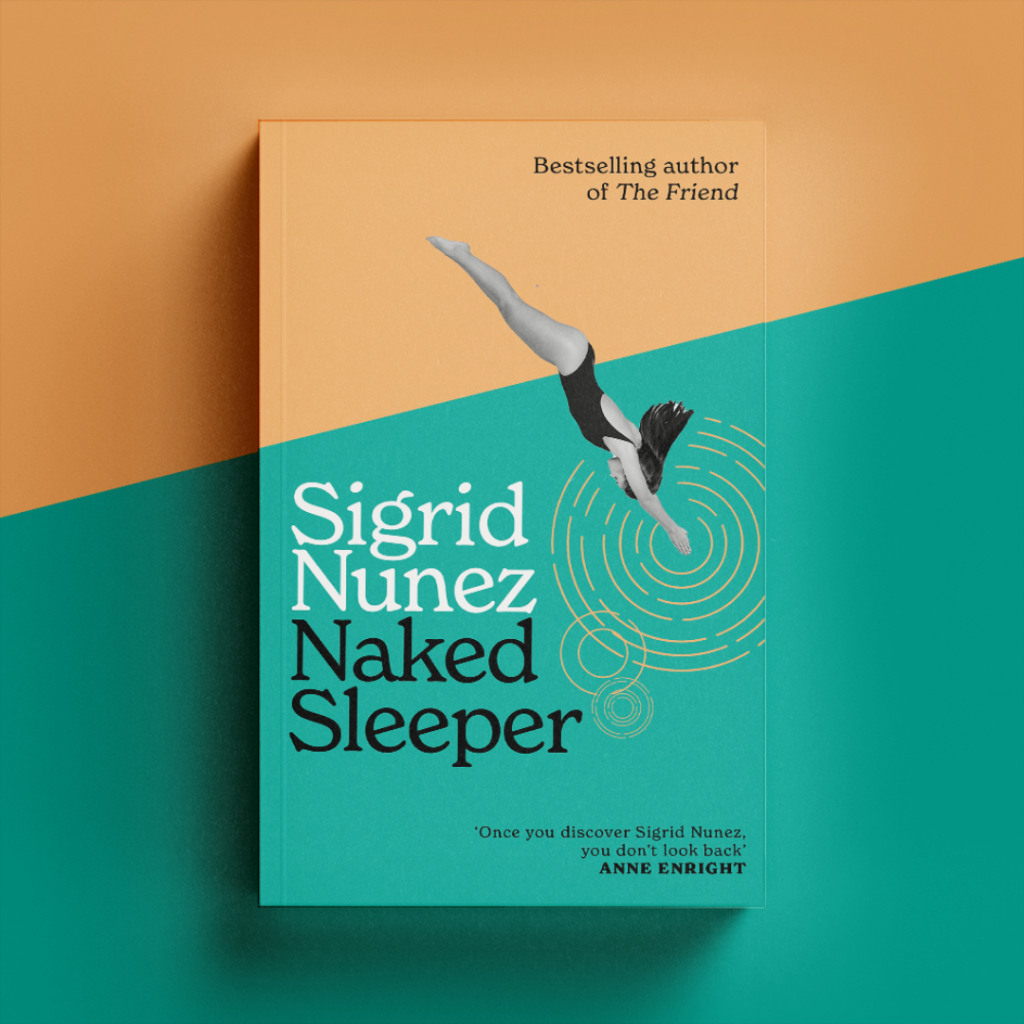 Naked Sleeper with teal and orange background