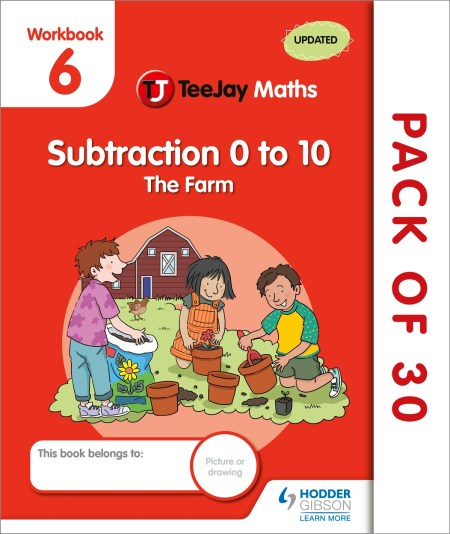 TeeJay Maths CfE Early Level Workbook 6 (Pack of 30): Subtraction 0 to 10: The Farm