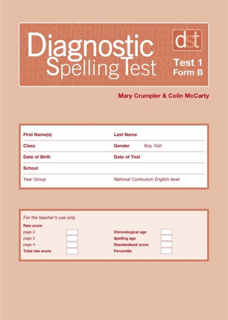 Diagnostic Spelling Tests: Test 1, Form B Pk10
