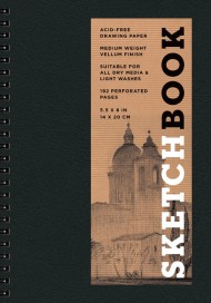 Sketchbook 5.5 x 8″ Black Spiral Hardcover Mixed Media Sketchbook for Drawing