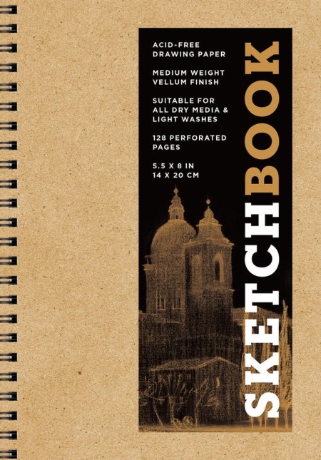 Sketchbook 5.5 x 8″ Kraft Spiral Hardcover Mixed Media Sketchbook for Drawing