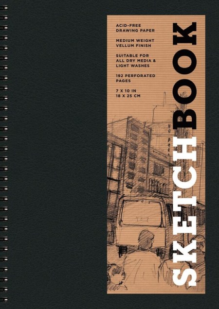 Sketchbook 7 x 10″ Black Spiral Hardcover Mixed Media Sketchbook for Drawing