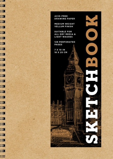 Sketchbook 7 x 10″ Kraft Spiral Hardcover Mixed Media Sketchbook for Drawing