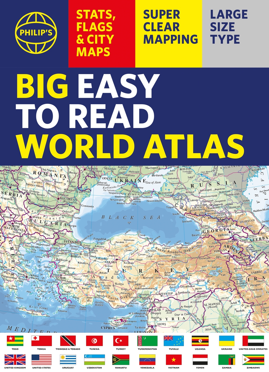 Philip's Big Easy to Read World Atlas (A3) by | Hachette UK