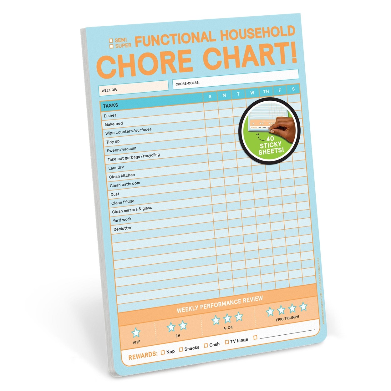 Chore Chart Big & Sticky Notepad – Sticky Chore Tracker Pad (40 Sheets ...