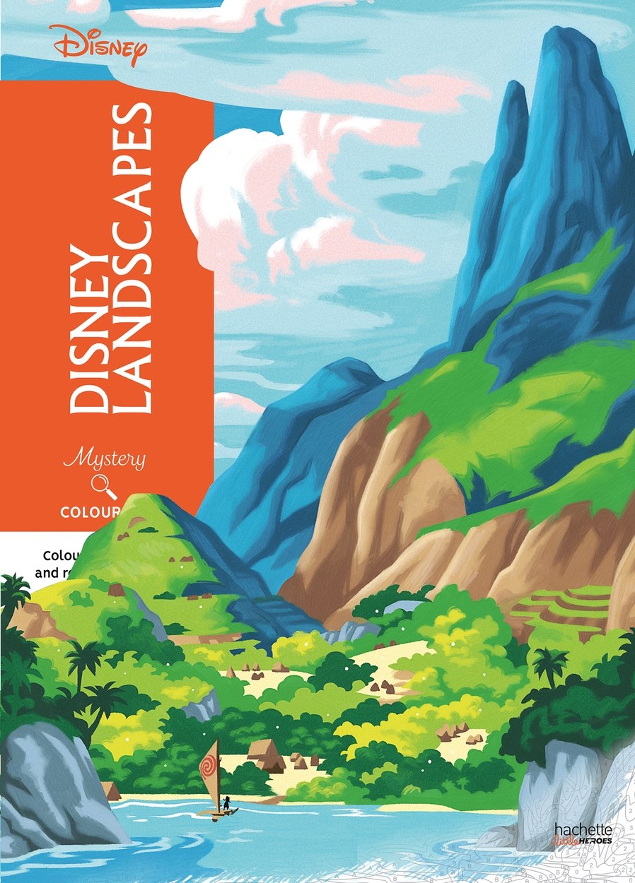 Mystery Colouring – Disney Landscapes — coloring book cover